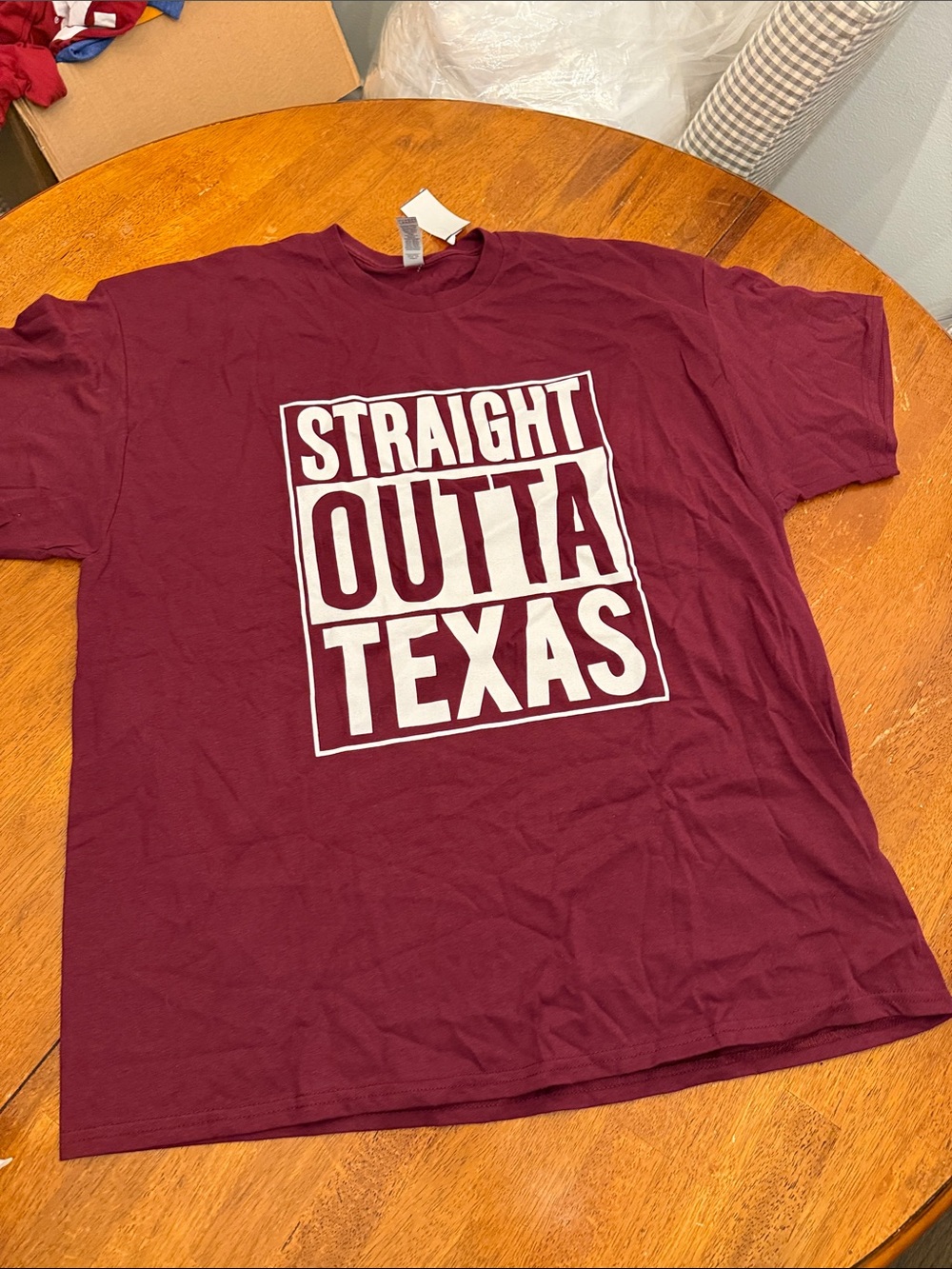 Gildan Maroon "Straight Outta Texas" Graphic Tee xxl A&M